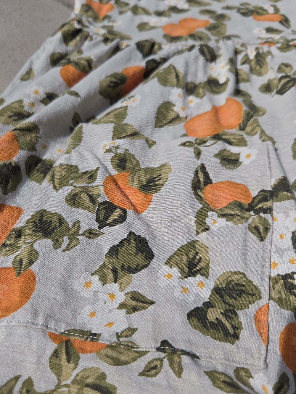 Dip Cotton Button-Front Orange Print Babydoll Mumu Dress - Picture 7 of 8